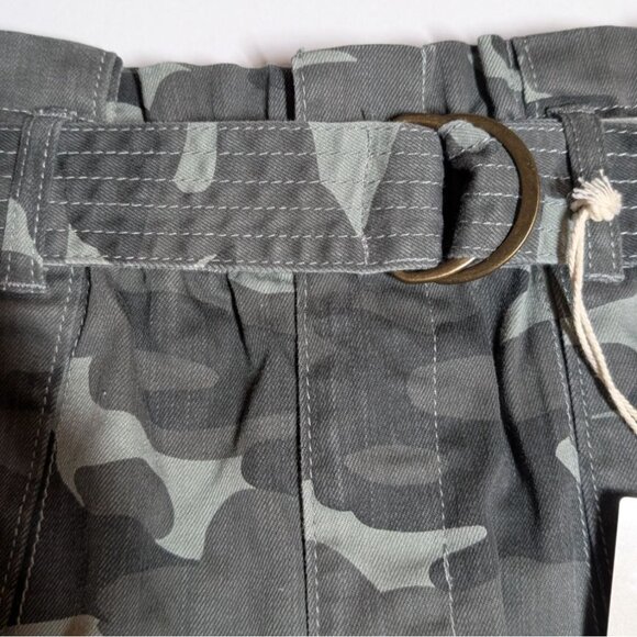 Camo Mini Skirt  90s Y2K NWT Womens Large Camouflage Belted Utility by Jolt - Picture 10 of 11